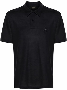 Logo-Embroidered Wool Polo Shirt discount mens shirts