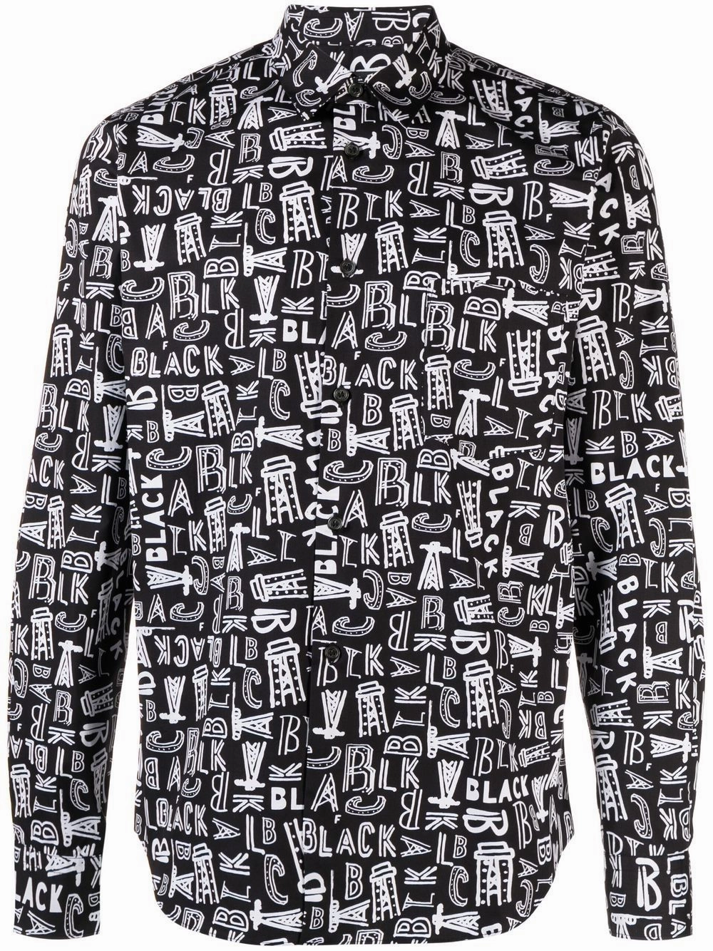 Logo-Print Long-Sleeve Shirt mens polos clearance