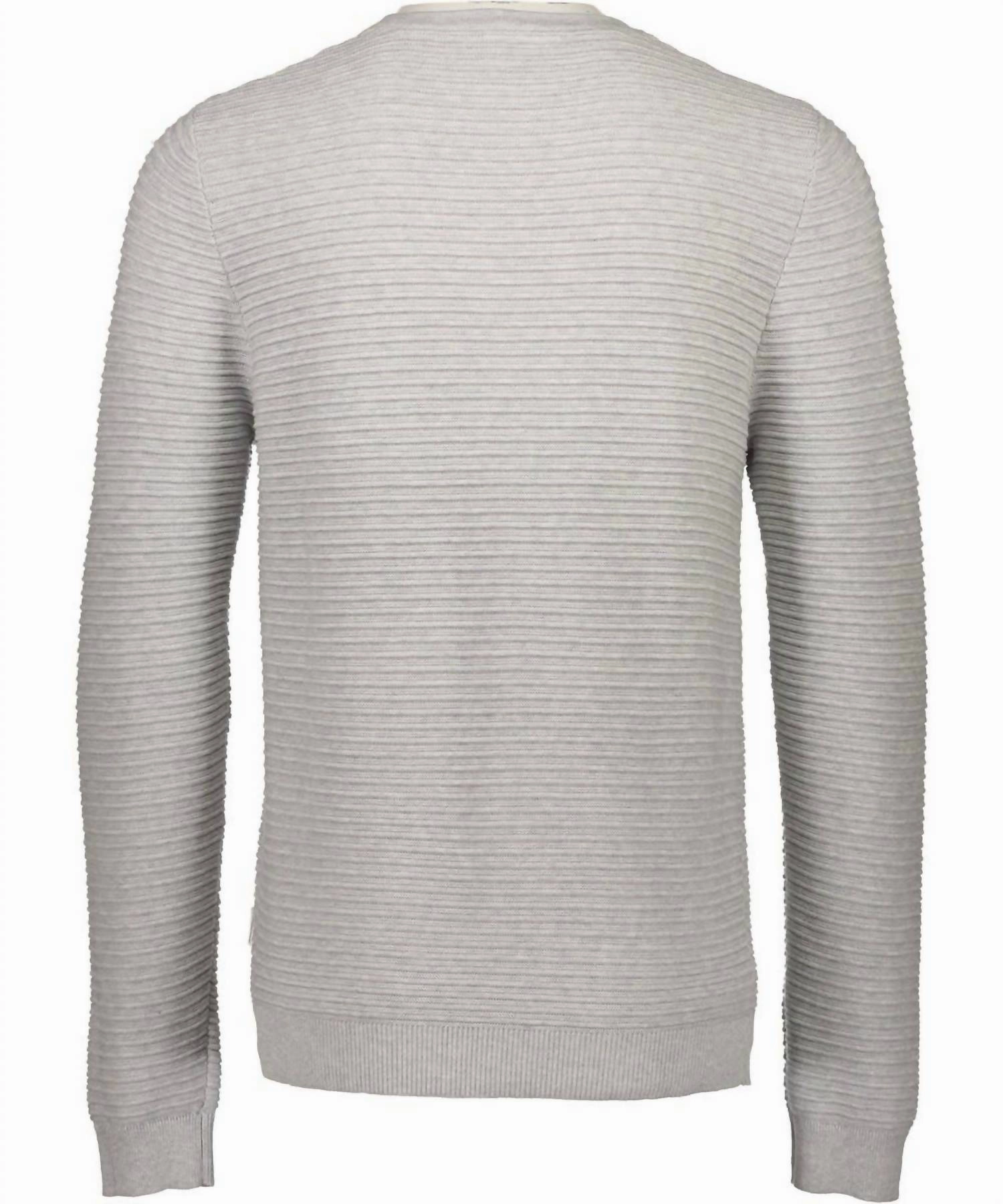 Long Sleeve Knitted Sweater In Ltgreymel