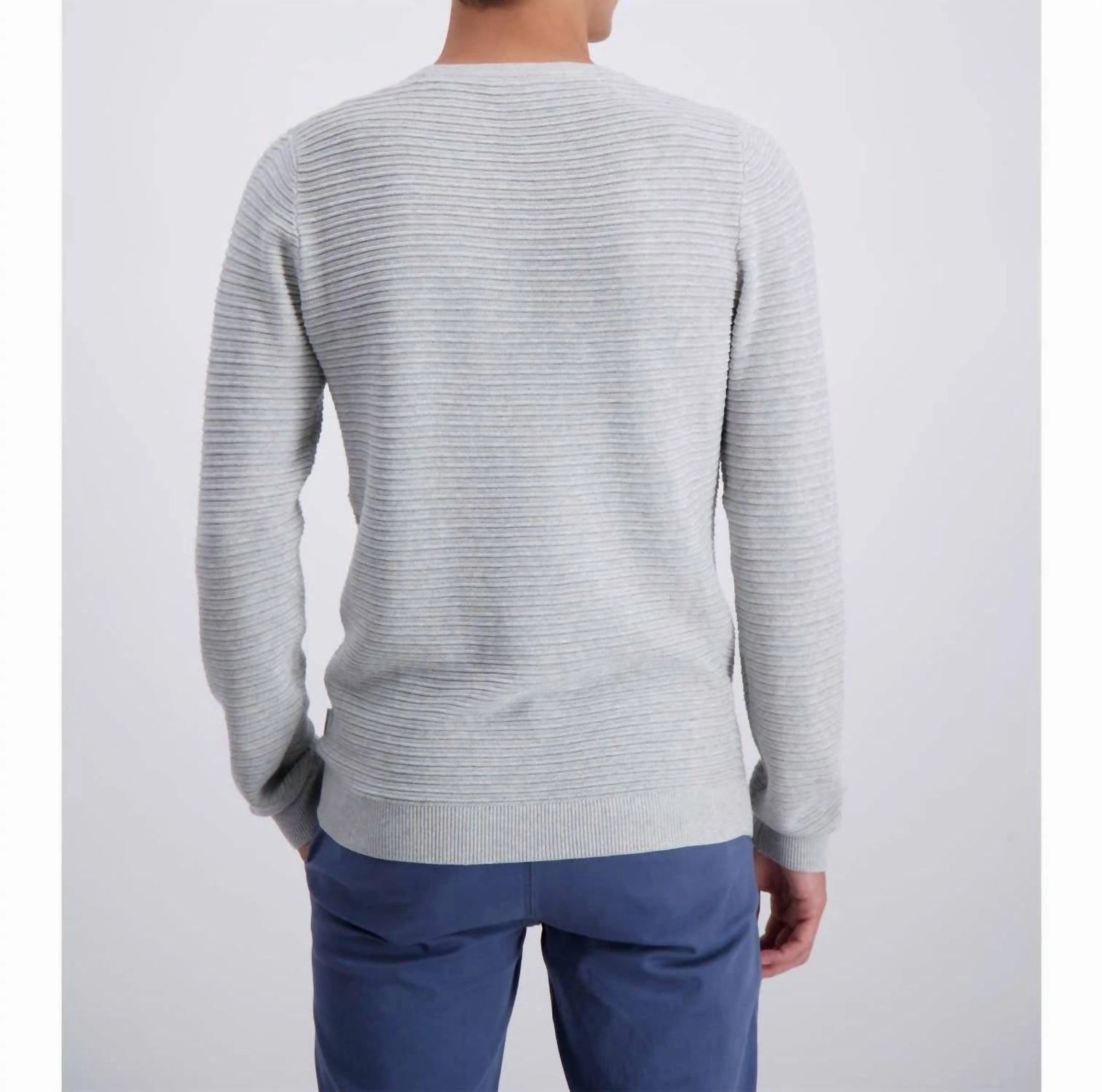 Long Sleeve Knitted Sweater In Ltgreymel