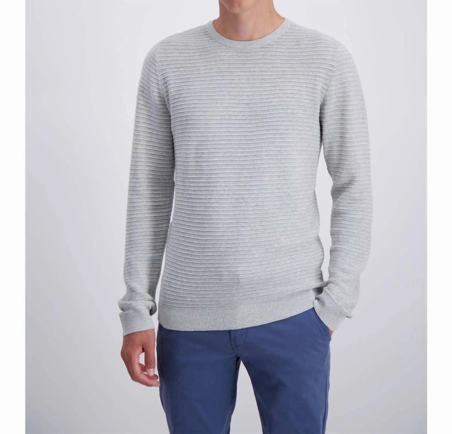 Long Sleeve Knitted Sweater In Ltgreymel turtleneck sweaters sale
