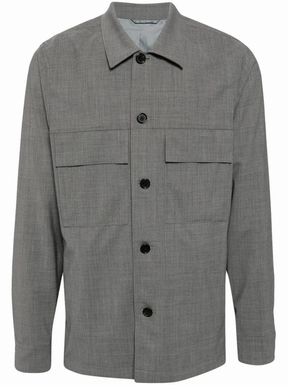 Long-Sleeves Wool Shirt mens polos clearance