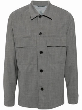Long-Sleeves Wool Shirt mens polos clearance