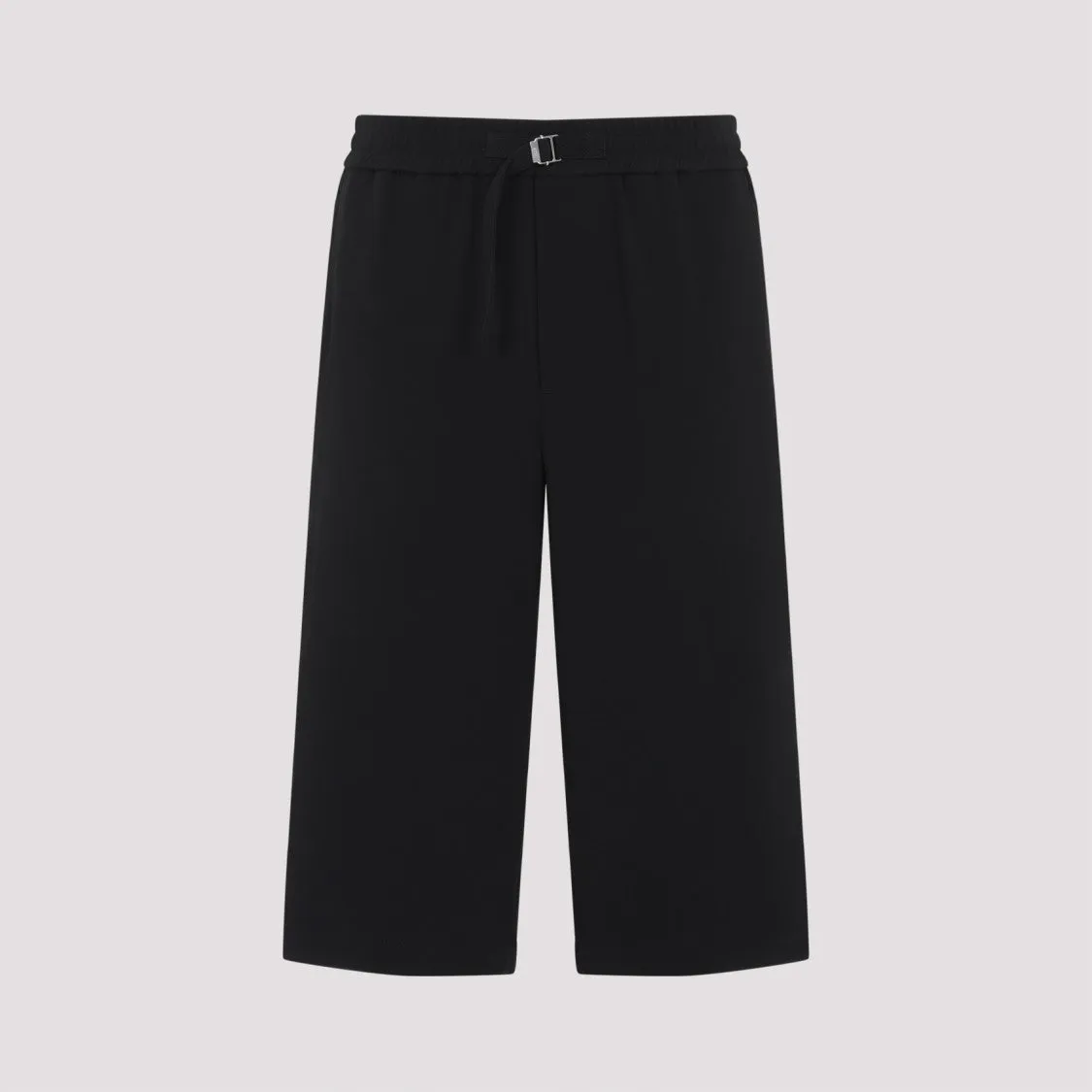 Loose Elasticated Large Black Cotton Bermuda