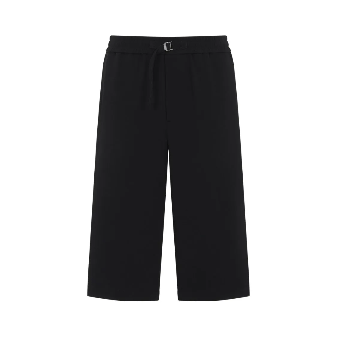 Loose Elasticated Large Black Cotton Bermuda