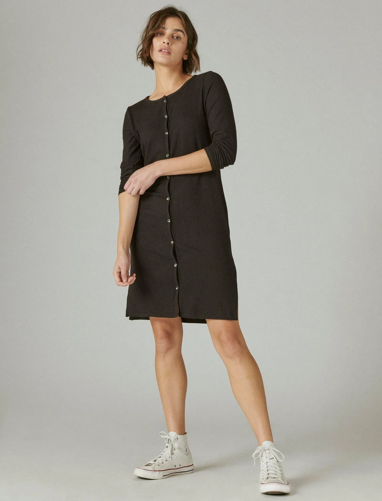 Lucky Brand Women's Cloud Jersey Ribbed Long Cardigan