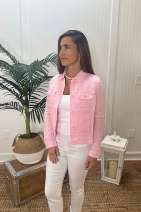 Lulu B Linen Travel Jacket - Siesta Pink summer dresses best deals