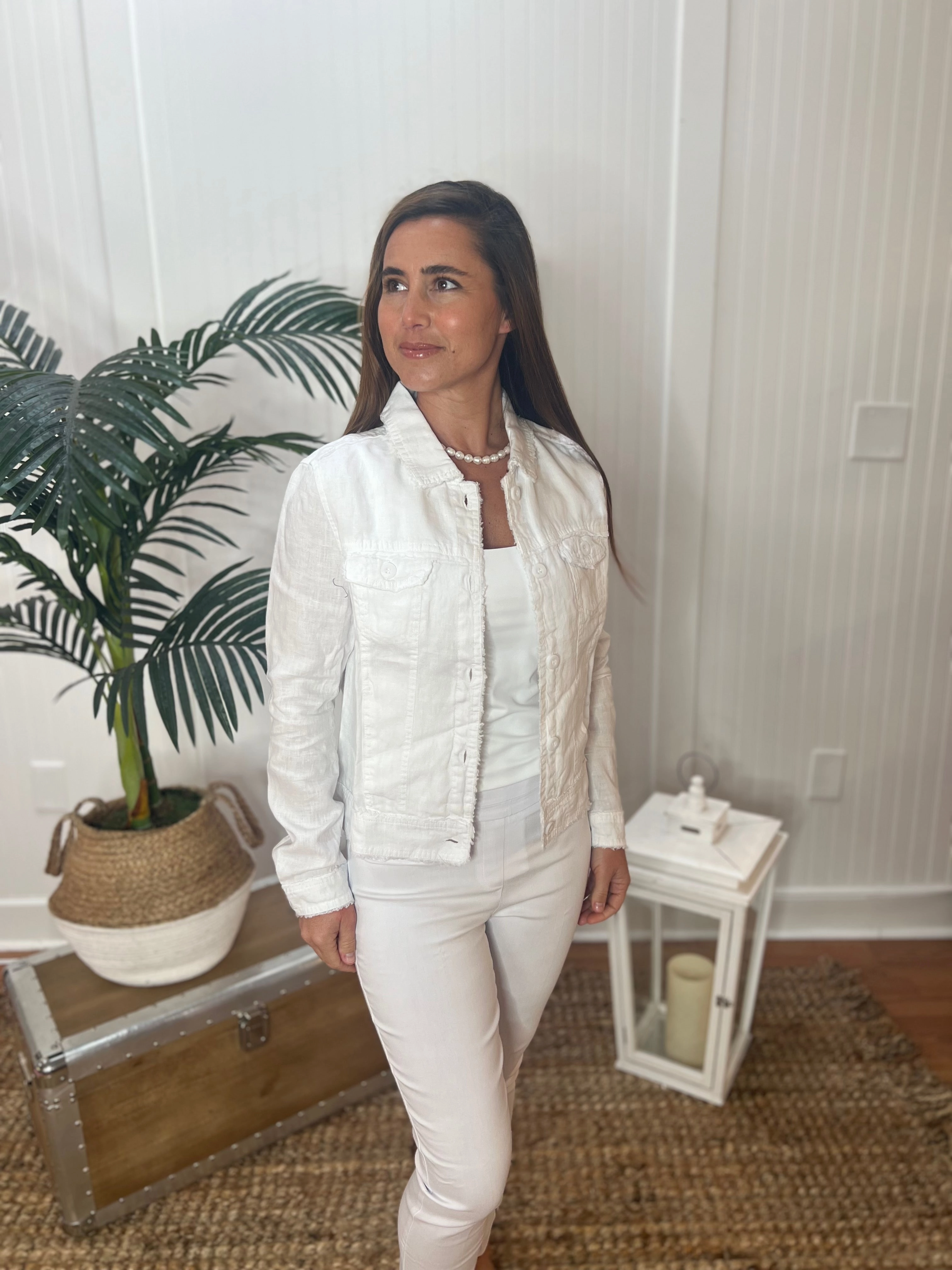 Lulu B Linen Travel Jacket - White