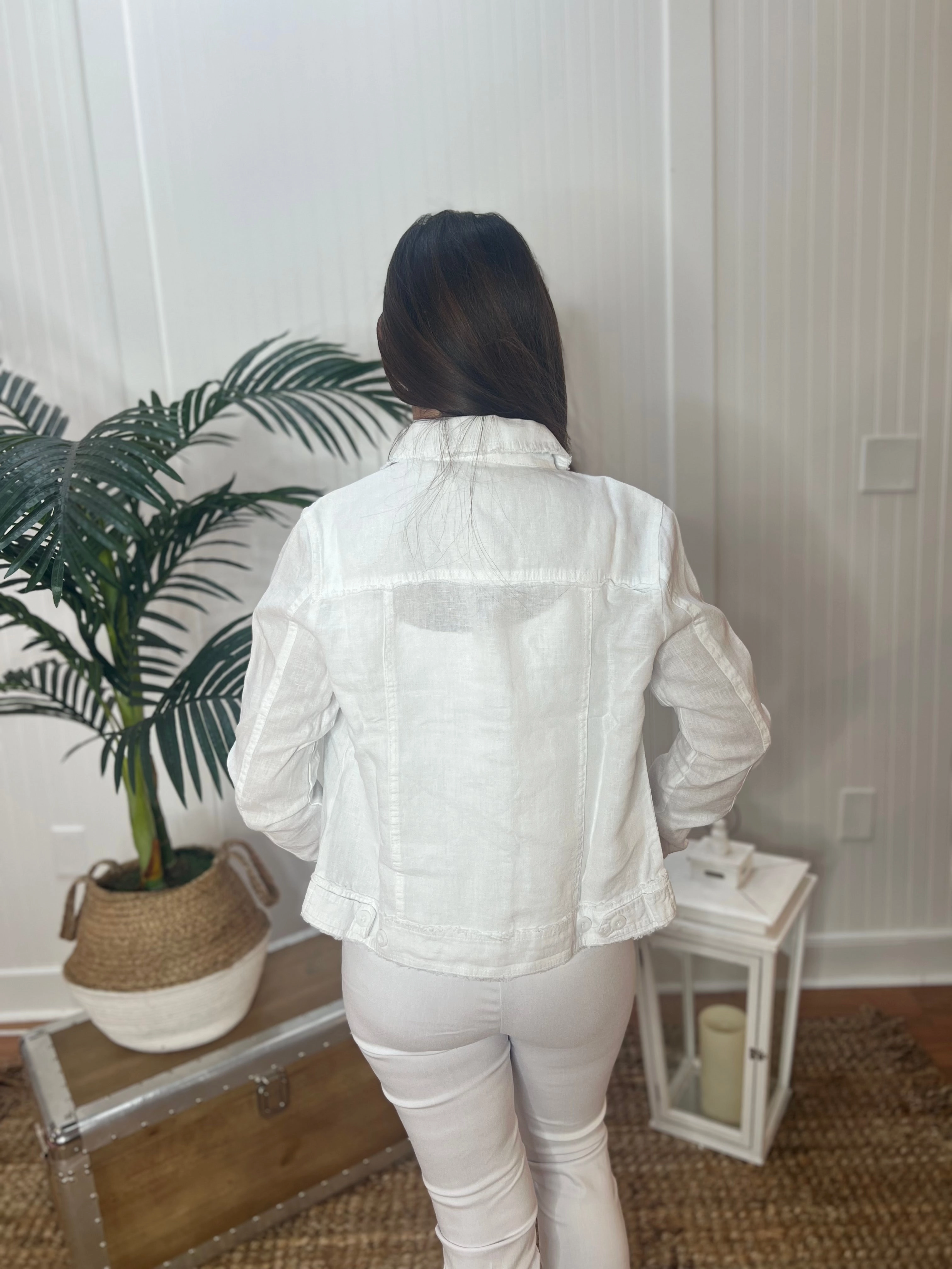 Lulu B Linen Travel Jacket - White