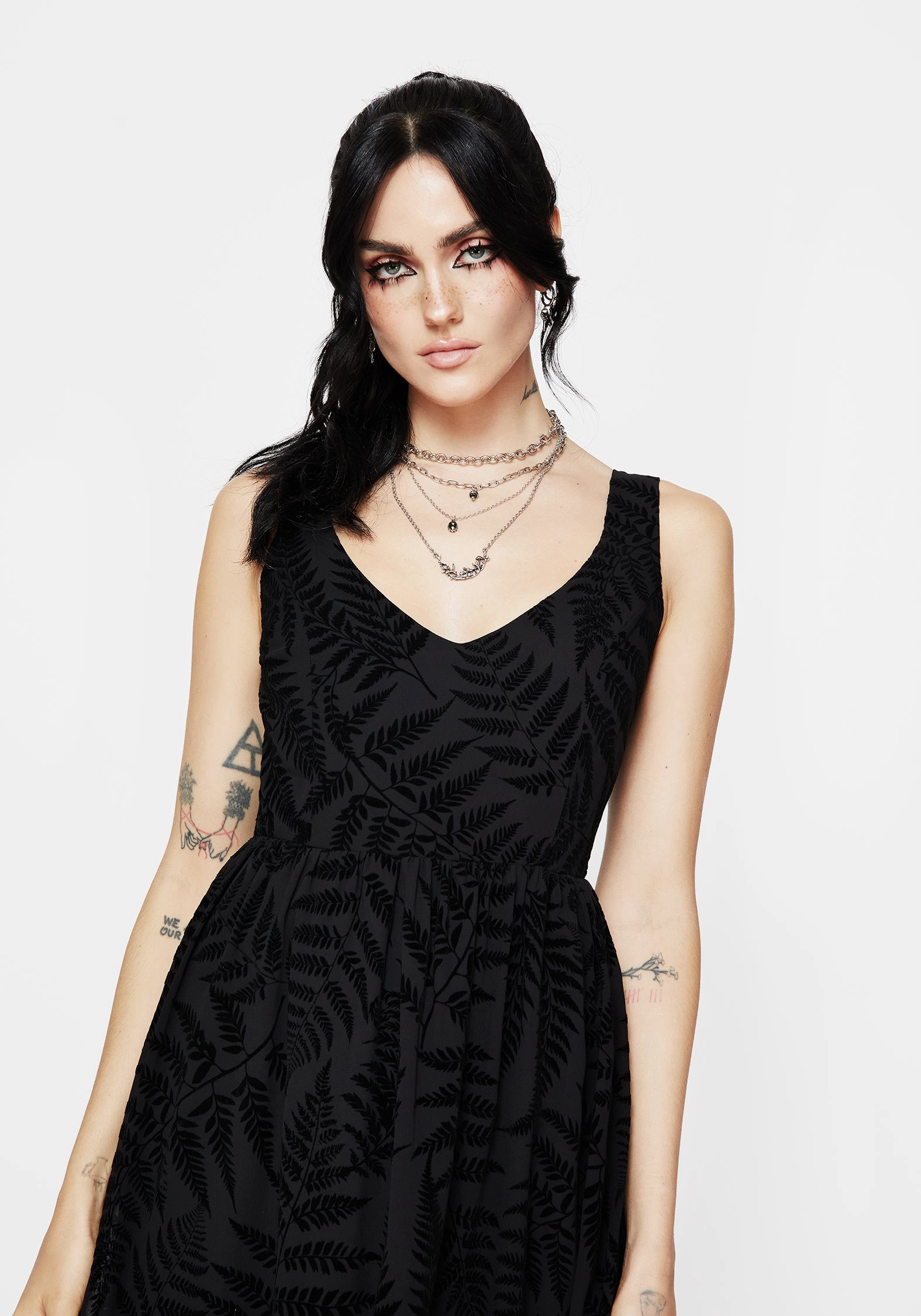 Lunafern Fern Print Cami Midaxi Dress