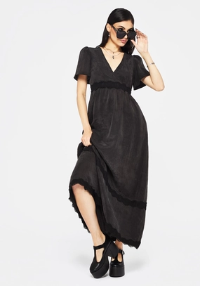Maeve Lyocell Blend Lace Detail Maxi Dress Dresses Womens - wedding guest outfits