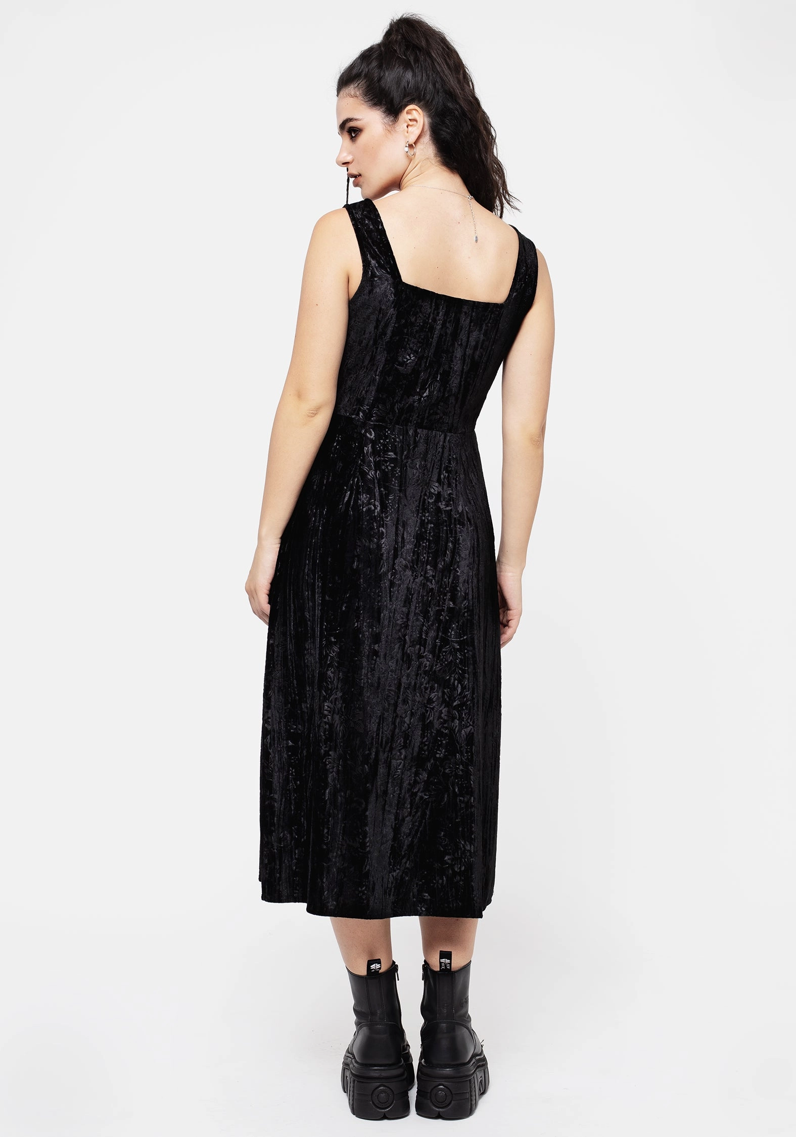 Maggie Tie Front Apron Midi Dress