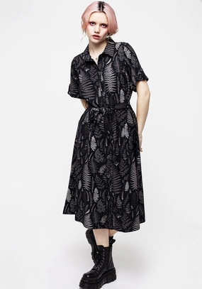 Maidenhair Midi Short Sleeve Shirt Dress Dresses Womens - beach dresses cheap