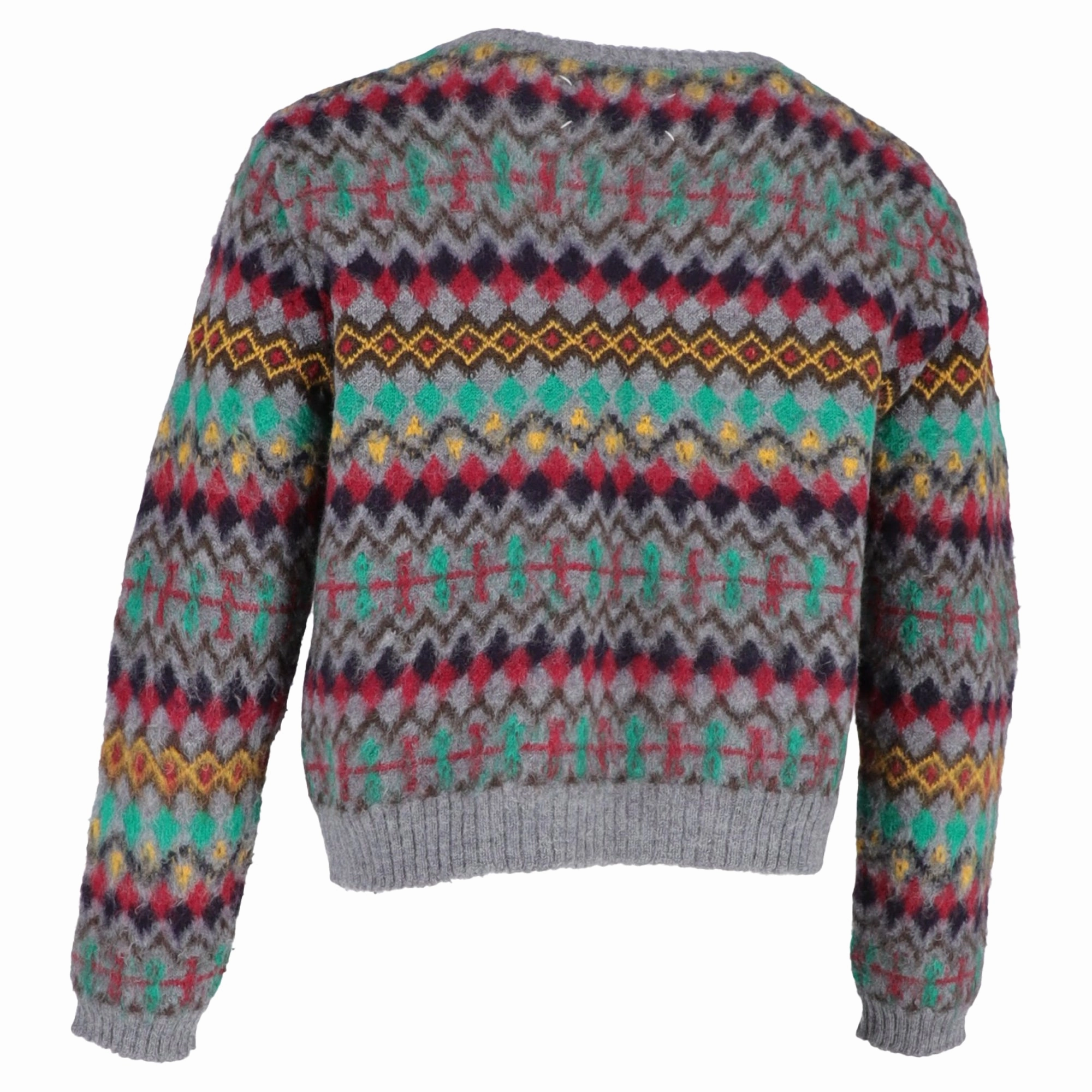 Maison Margiela Knitted Printed Sweater in Multicolor Wool