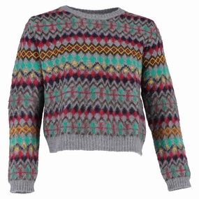 Maison Margiela Knitted Printed Sweater in Multicolor Wool turtleneck sweaters sale