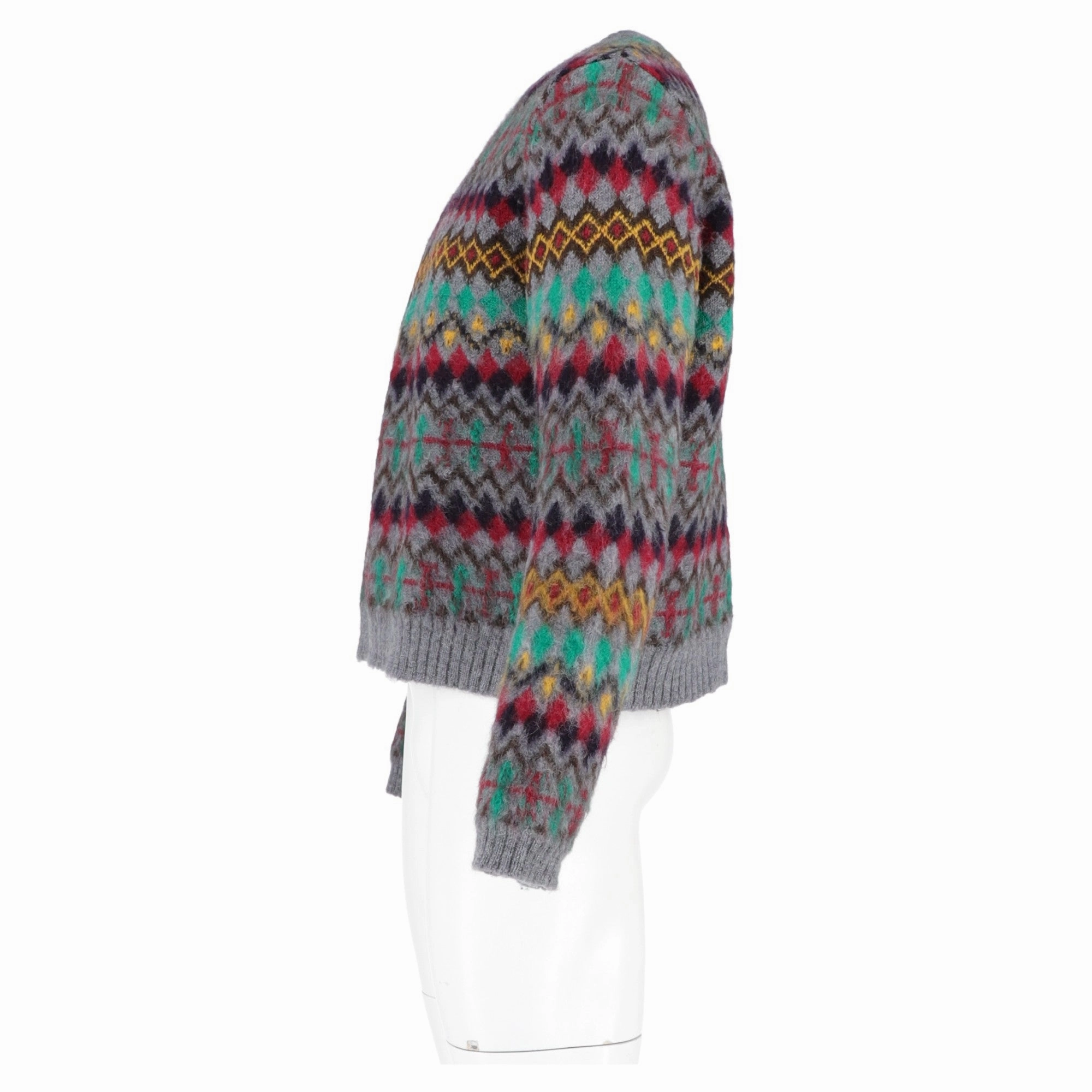 Maison Margiela Knitted Printed Sweater in Multicolor Wool