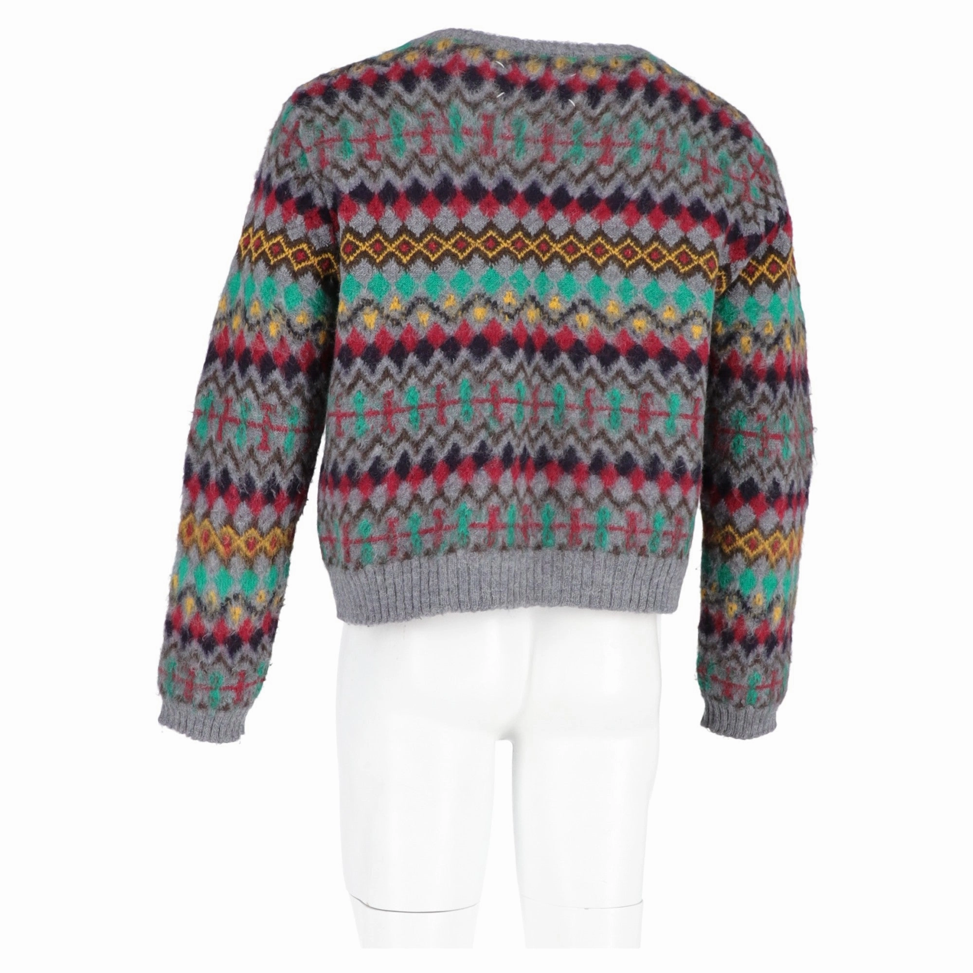 Maison Margiela Knitted Printed Sweater in Multicolor Wool