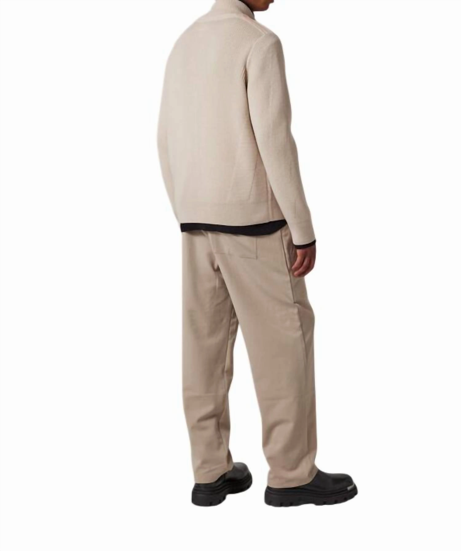 Manny Full Zip Cardigan In Bone