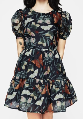 Mariposa Puff Sleeve Organza Mini Dress Dresses Womens - summer dresses discount