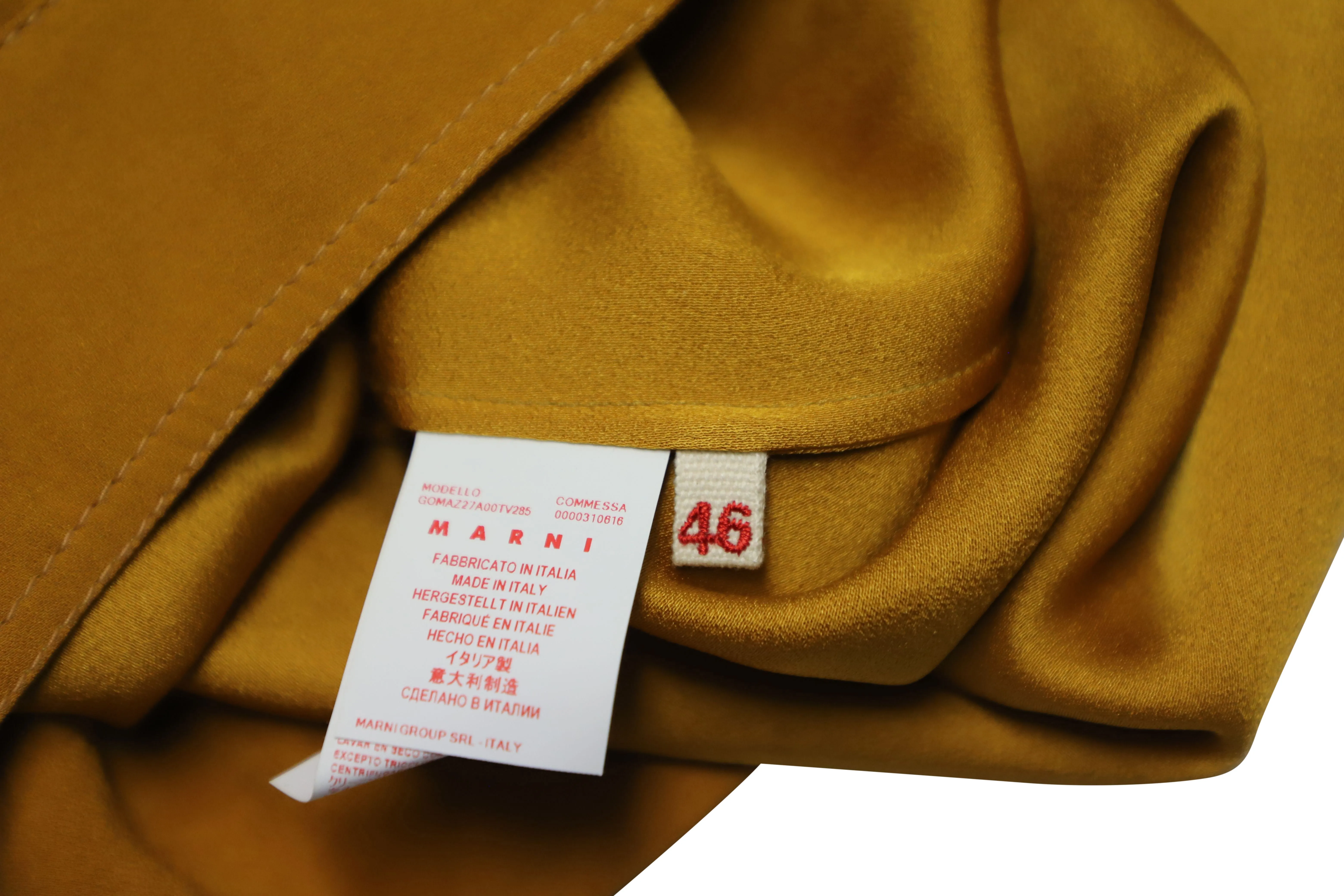 Marni Asymmetric Crepe Midi Skirt in Orange Viscose