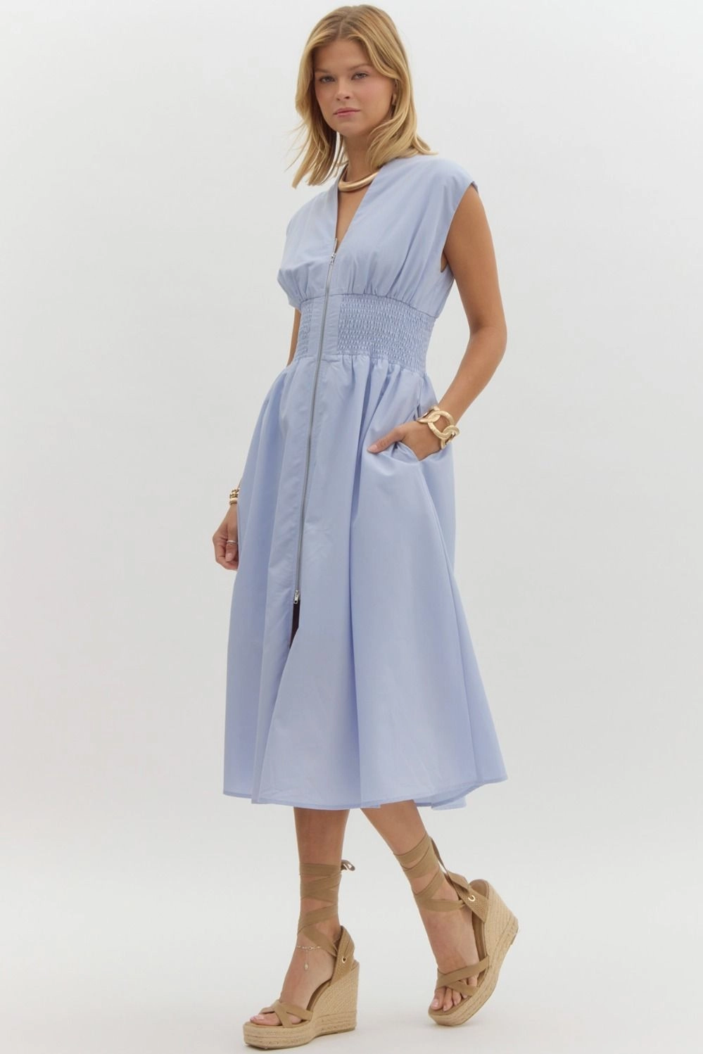 Marylin Maxi Dress - Light Blue