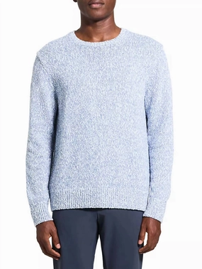 Mauno Crewneck Sweater In Heathered Cotton Ice chunky knit discount