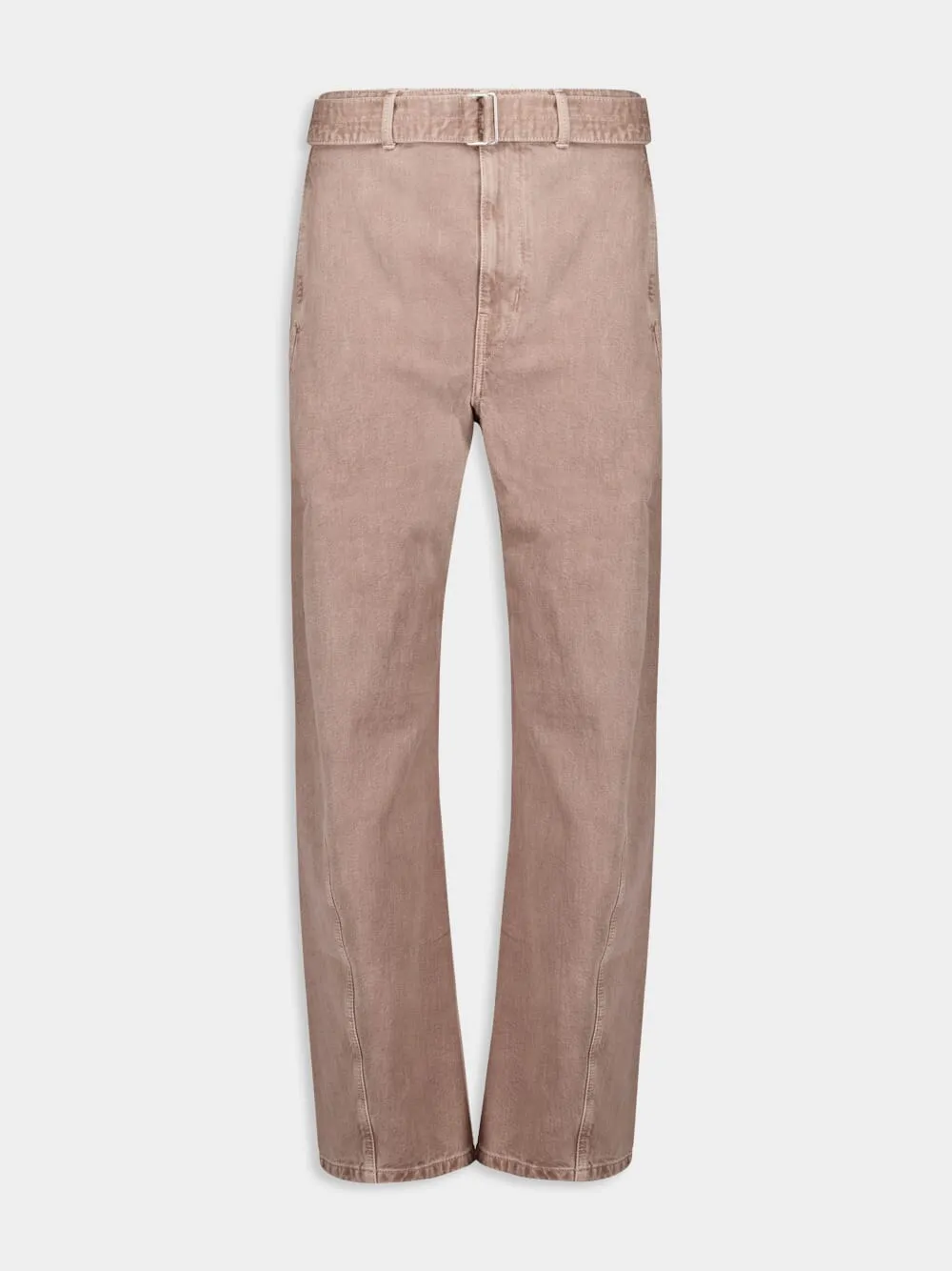 Mauve Twisted Belted Pants Bottoms Mens - cheap mens shorts online