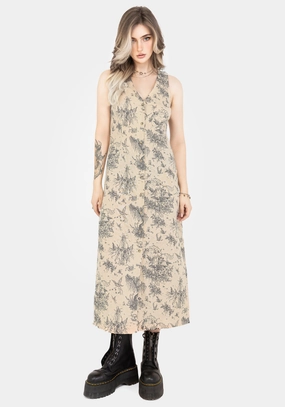 Maypole Cotton Print Button Up Midaxi Dress Dresses Womens - summer dresses discount