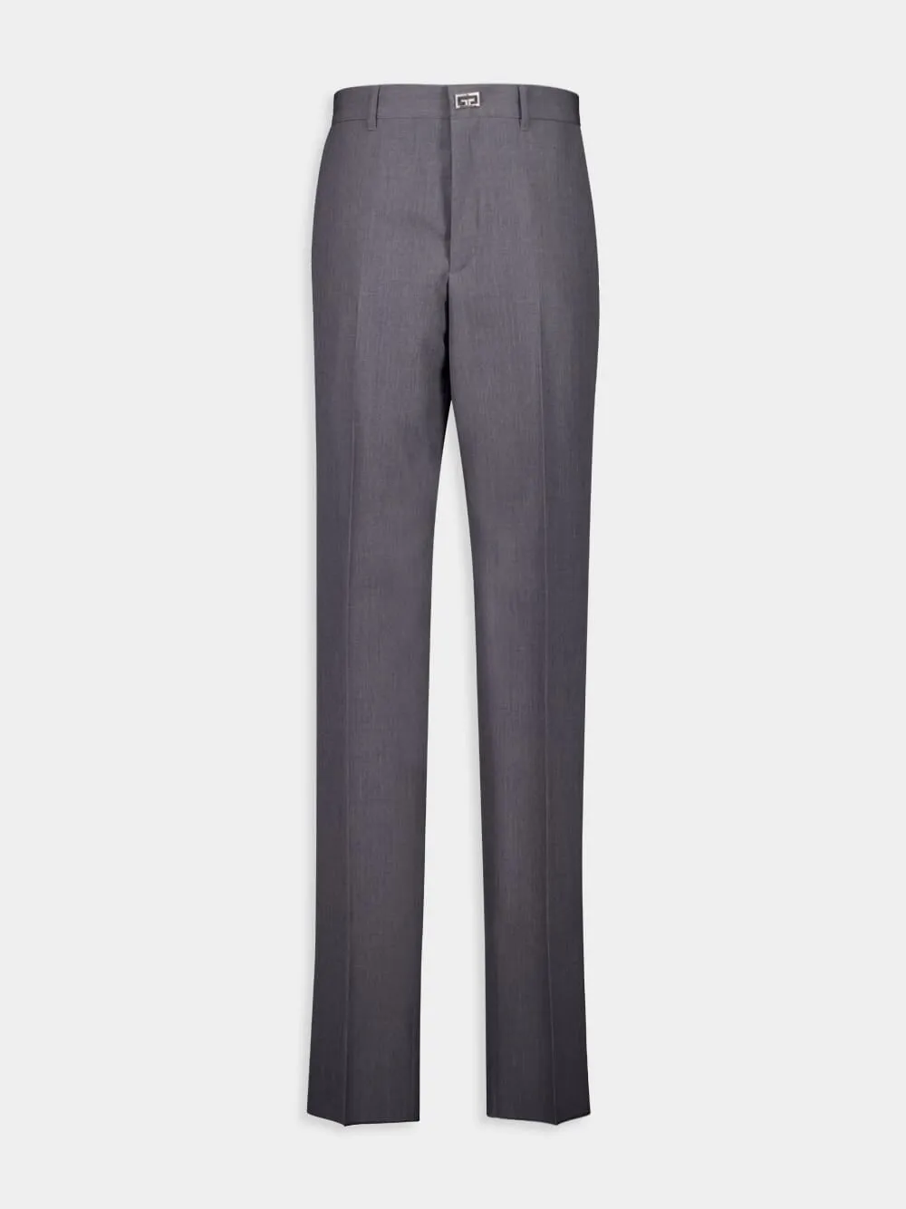 Medium Grey Slim-Fit Wool Tailored Pants Bottoms Mens - cheap mens shorts online