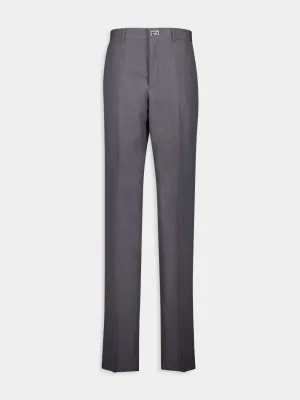 Medium Grey Slim-Fit Wool Tailored Pants Bottoms Mens - cheap mens shorts online