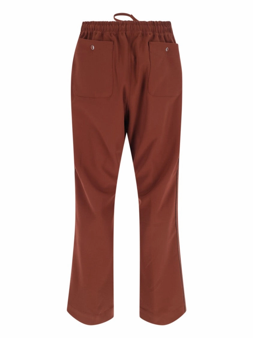 Medium Rise Brown Fabric Sport Pants