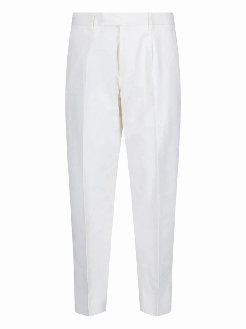 Medium Waist Tailored Pants With Pleats