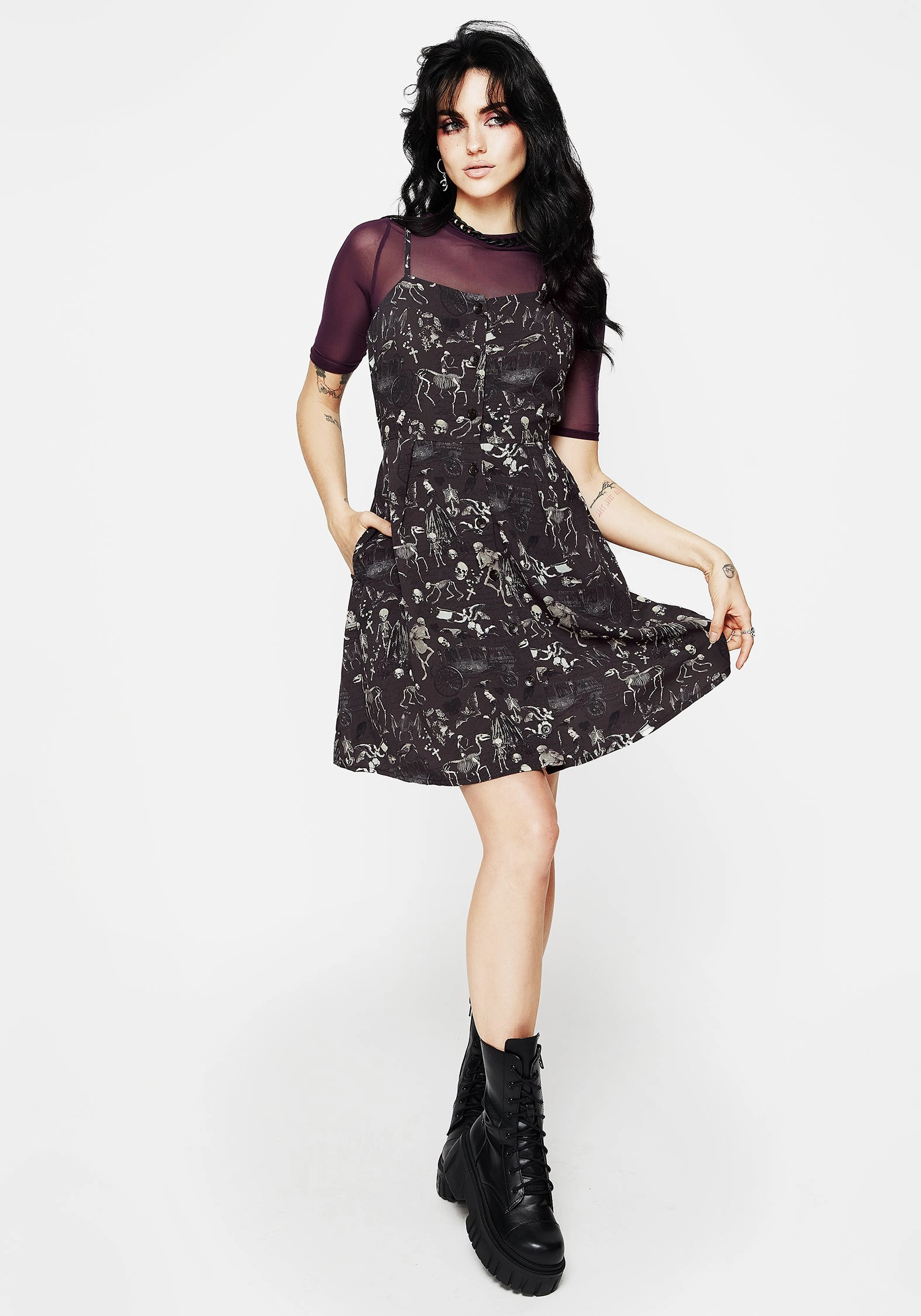 Melancholia Button Up Mini Apron Dress Dresses Womens - wedding guest outfits