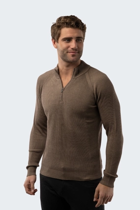 Melange Mink Quarter Zip chunky knit discount