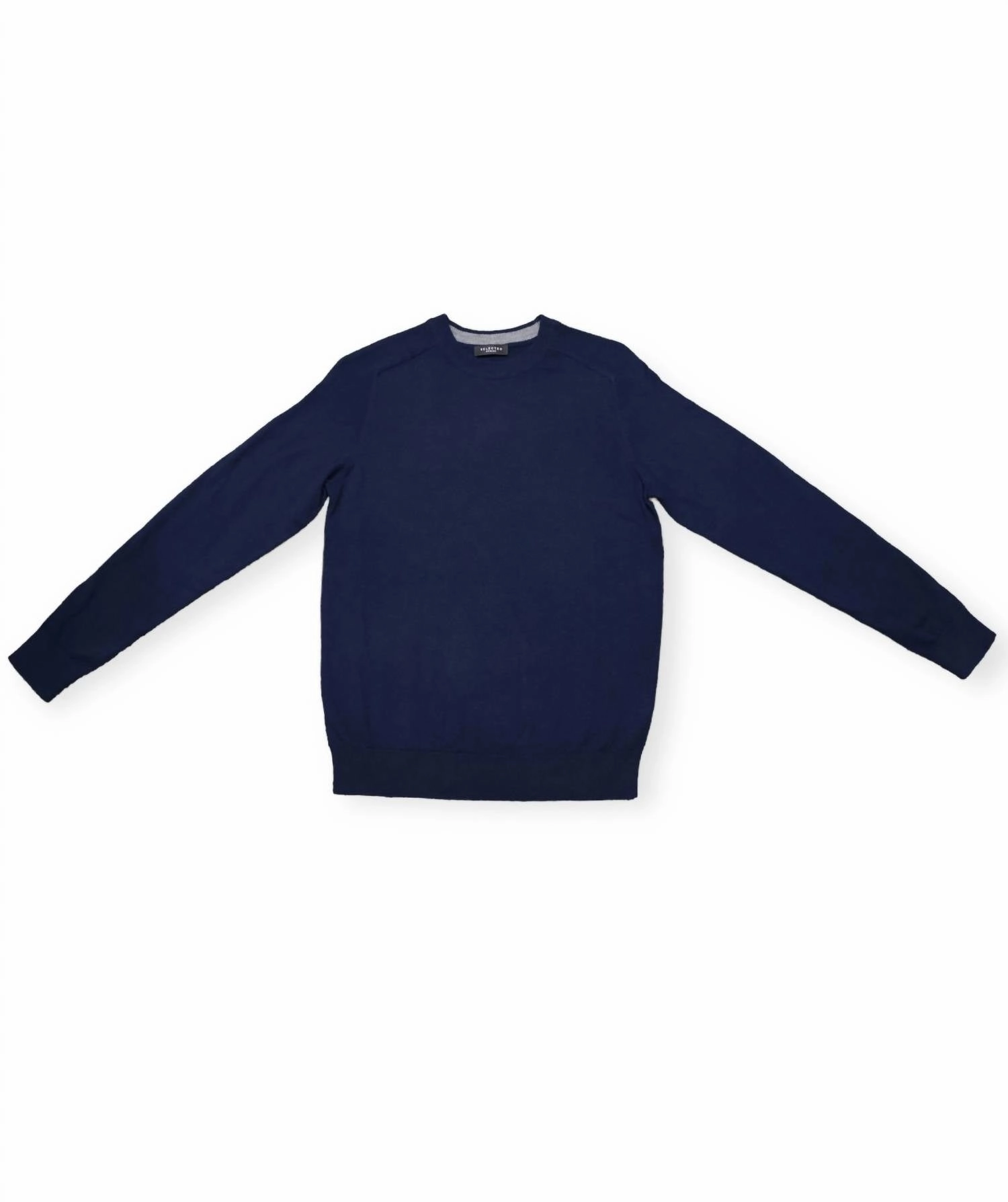 Men's Blade Silk Crew Neck Sweater In Dark Saphire chunky knit discount