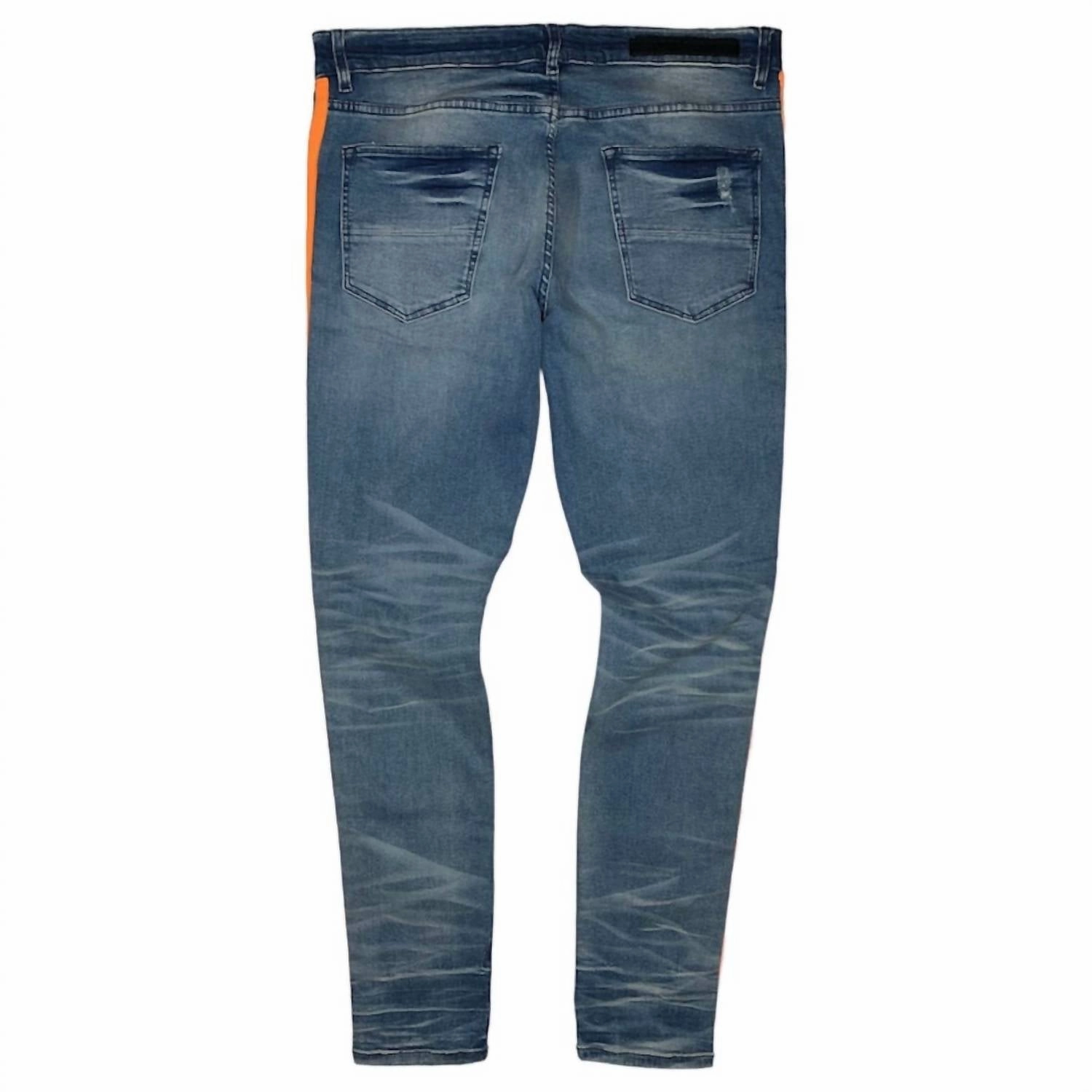 Men's Cedric Denim Jean In Blue/orange