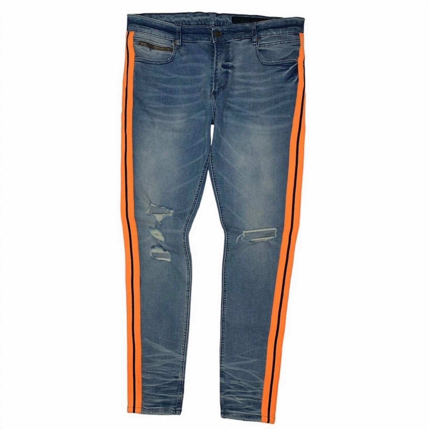 Men's Cedric Denim Jean In Blue/orange