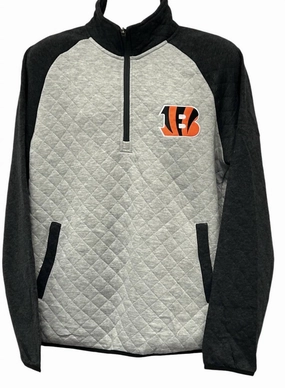 Men's Cincinnati Bengals 1/4-Zip Pullover In Grey designer sweaters outlet