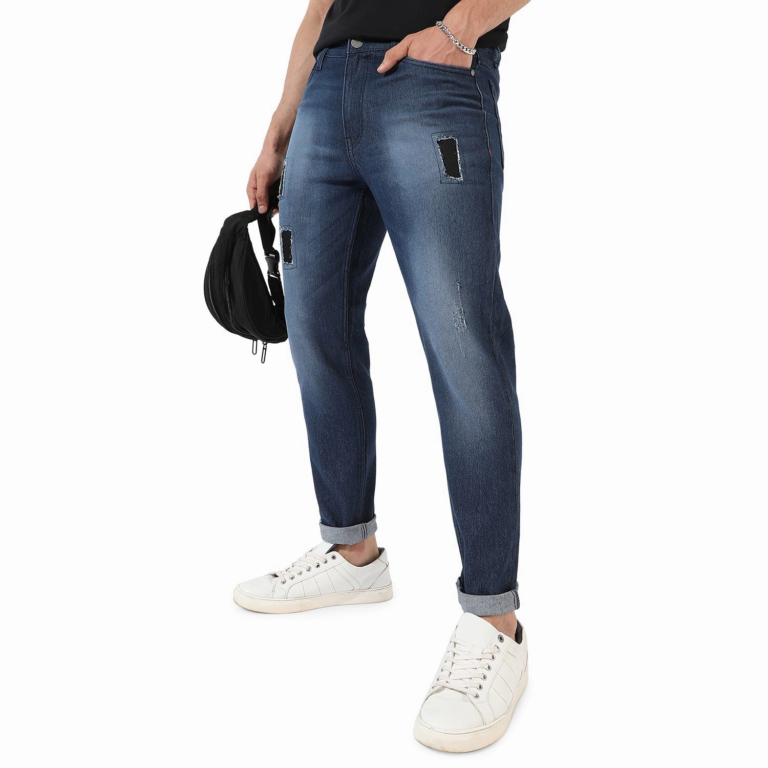 Men's Dark-Washed Denim Jeans