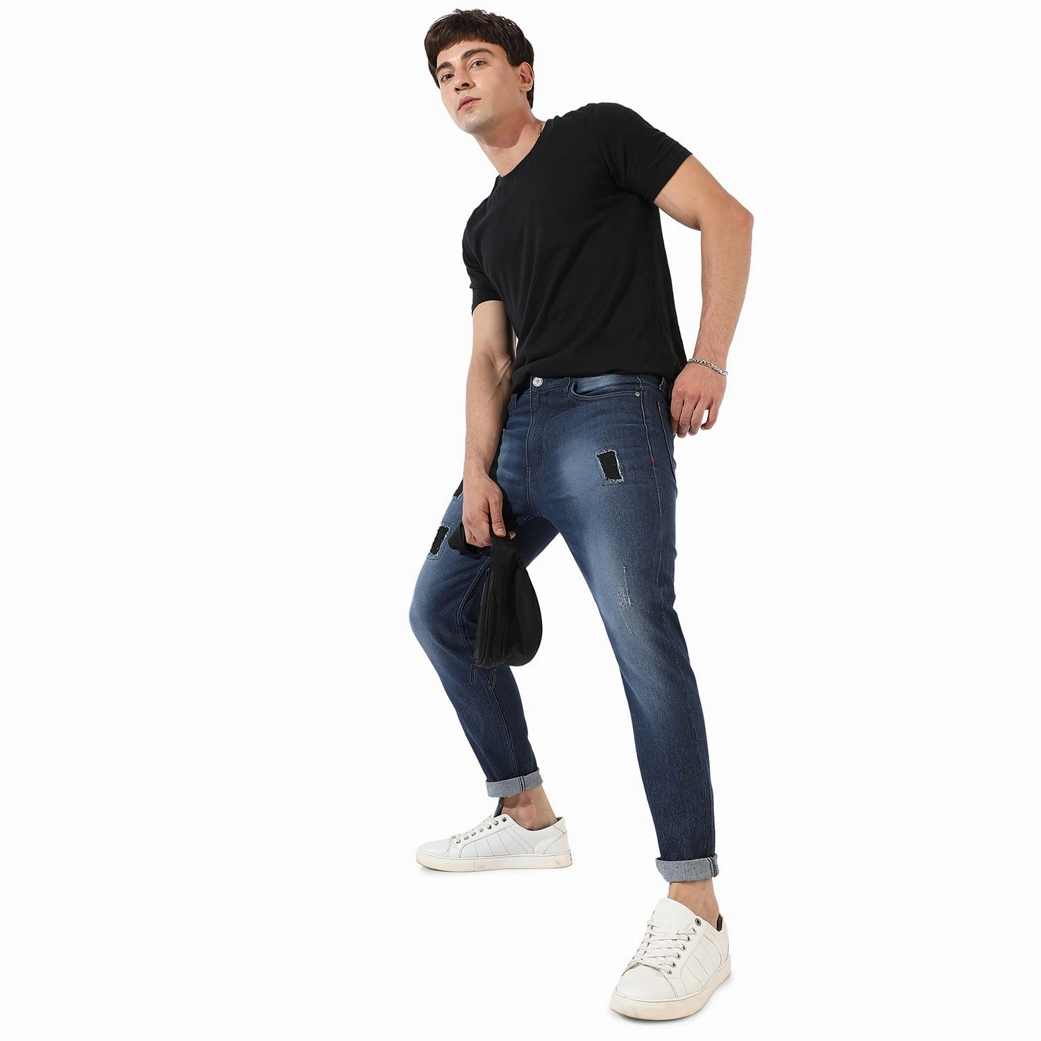Men's Dark-Washed Denim Jeans