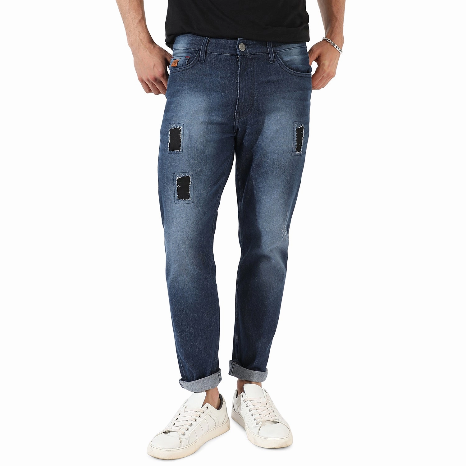 Men's Dark-Washed Denim Jeans