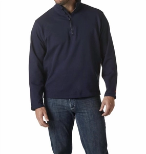 Men's Flame Resistant Quarter Zip Pullover - Plus In Navy knit sweaters cheap