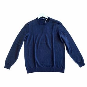 Men's Frosted Crewneck Sweater In Navy cashmere sweaters sale