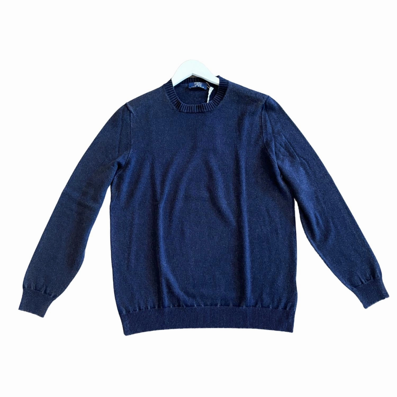 Men's Frosted Crewneck Sweater In Navy cashmere sweaters sale