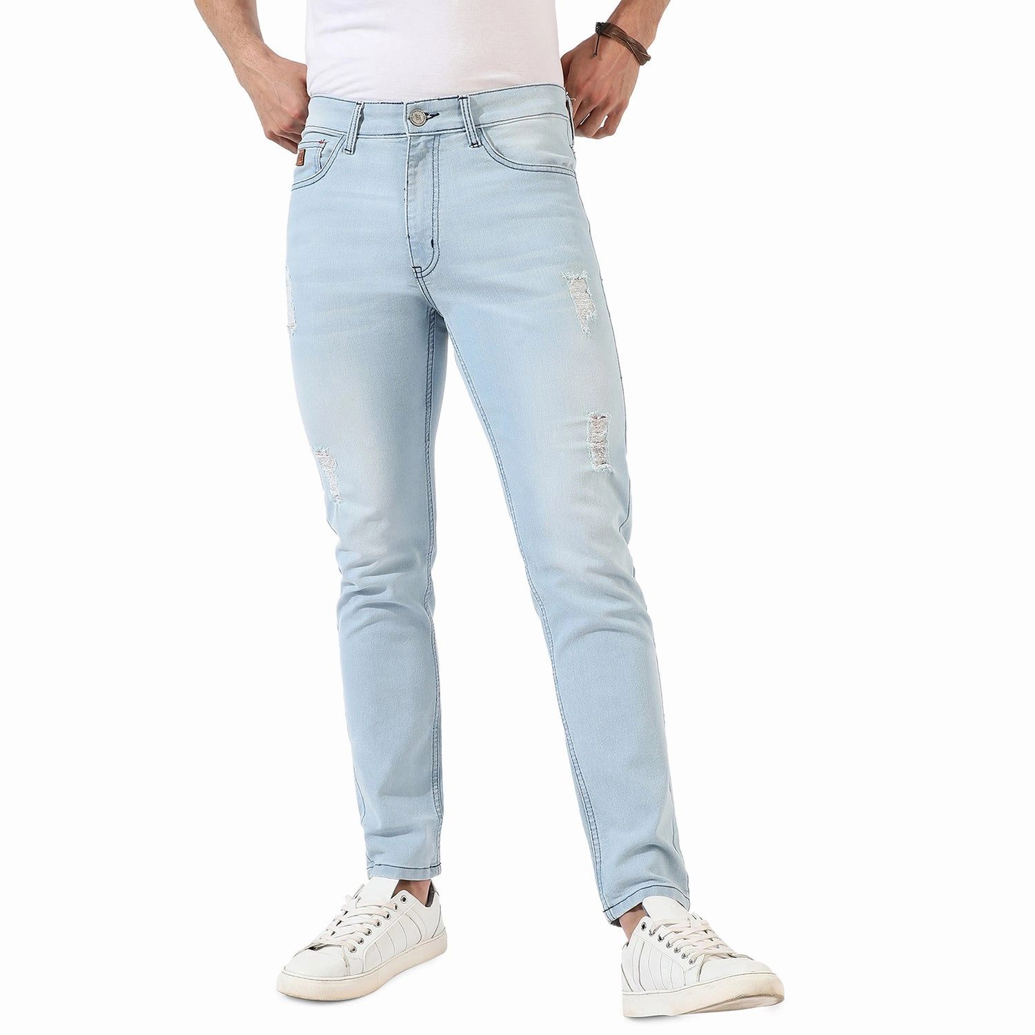 Men's Light-Washed Denim Jeans