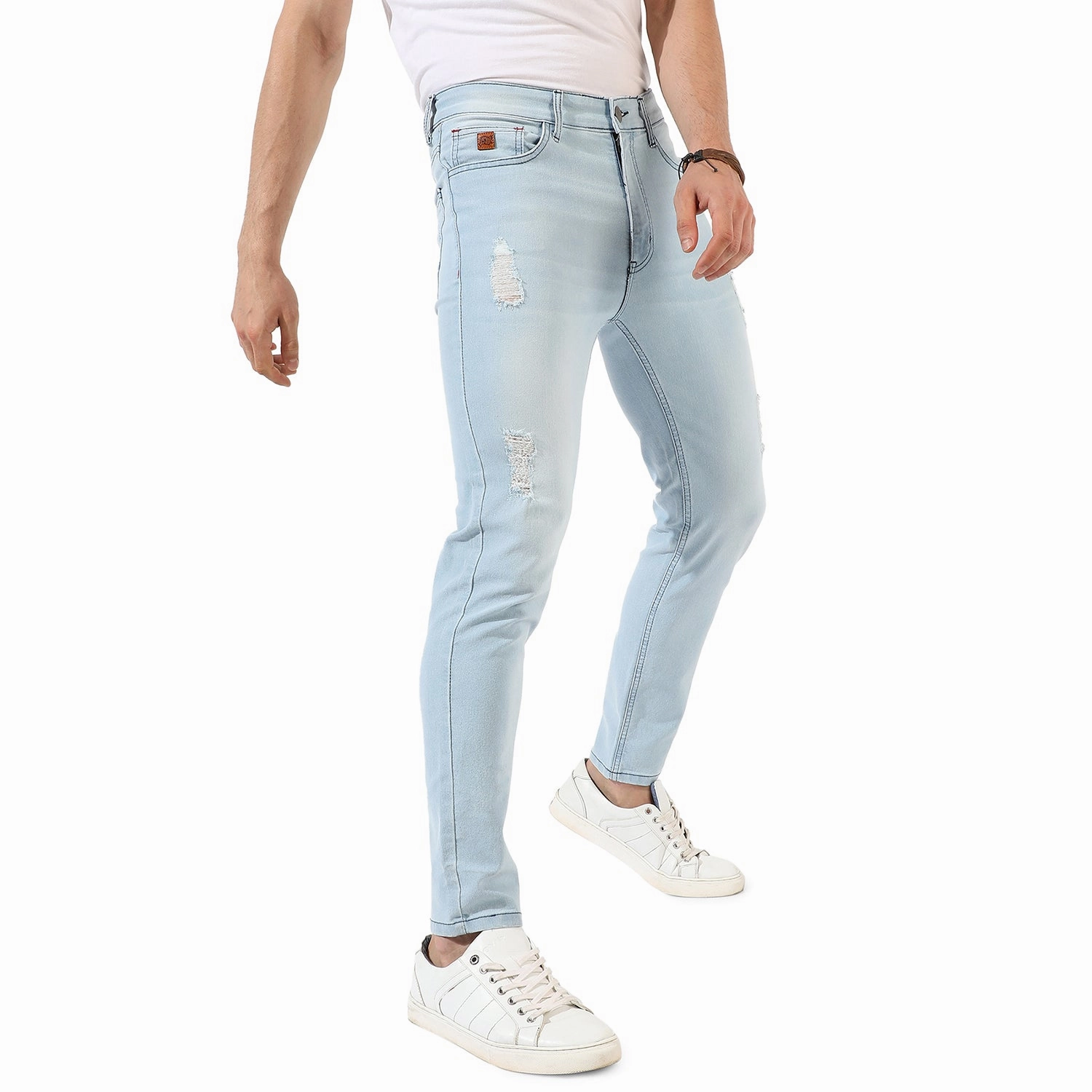 Men's Light-Washed Denim Jeans