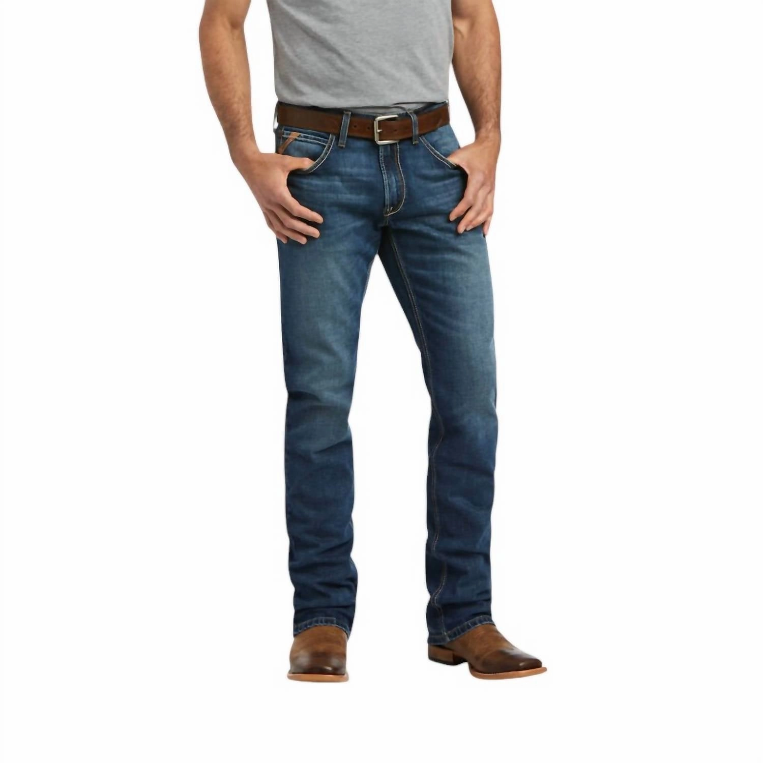 Men's M5 Stretch Madera Stackable Straight Leg Jean - Length: 42" In Heath
