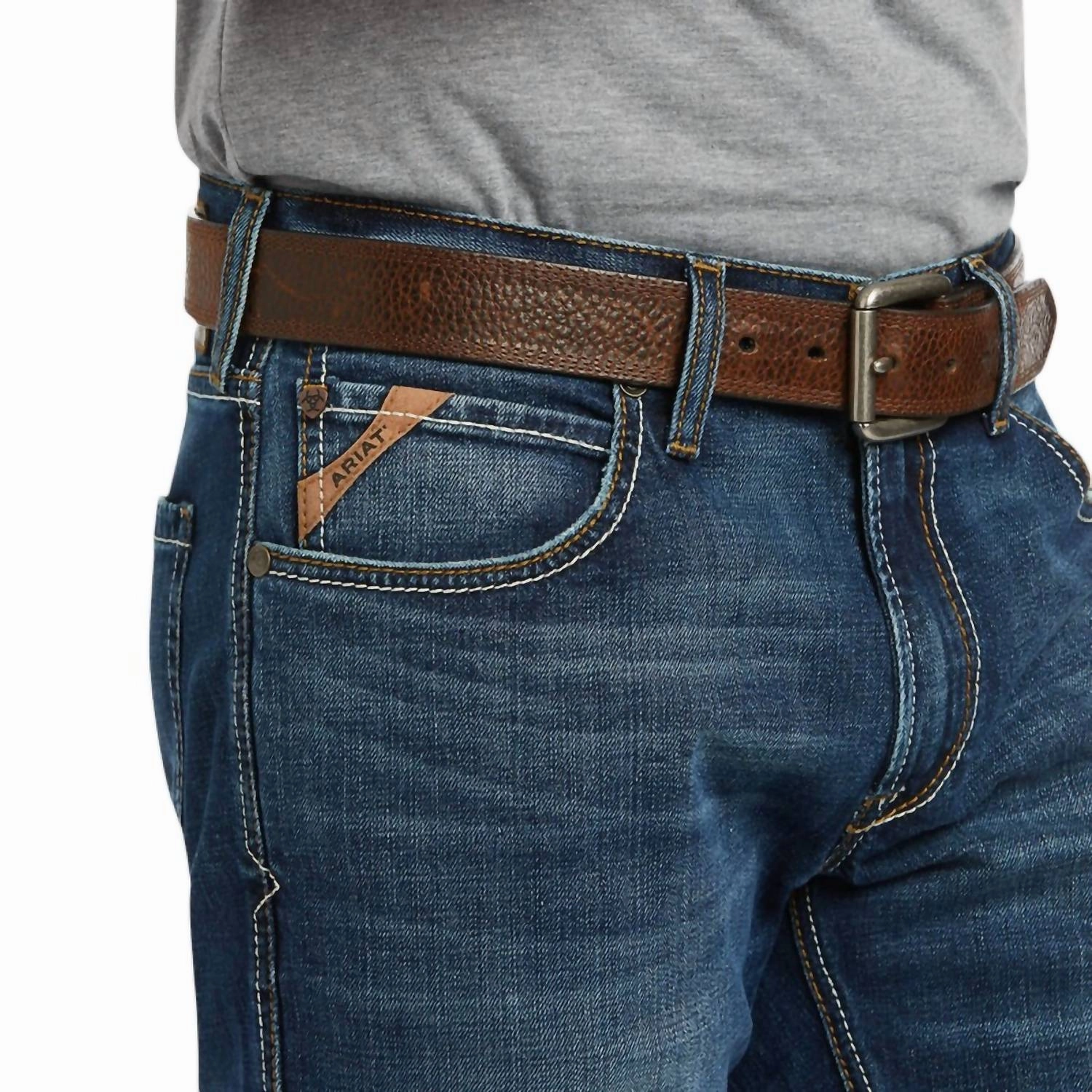 Men's M5 Stretch Madera Stackable Straight Leg Jean - Length: 42" In Heath