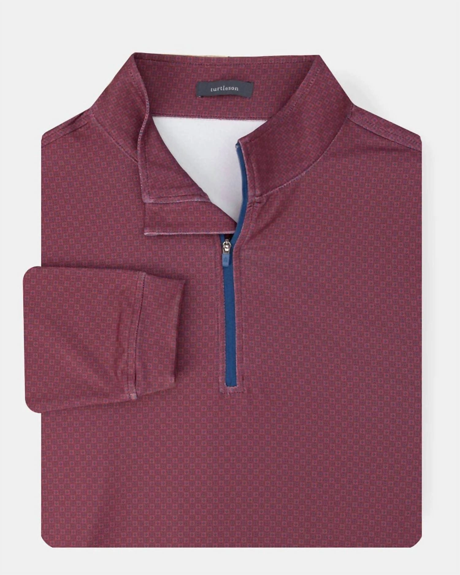 Men's Nate Quater Zip Pullover In Navy/red