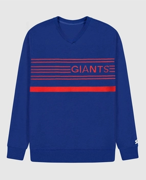 Men's New York Giants Starter Jacquard Pullover Sweater In Blue chunky knit discount